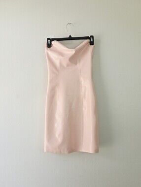 Vex Tube Latex Dress Kylie Jenner Nude Pink Small